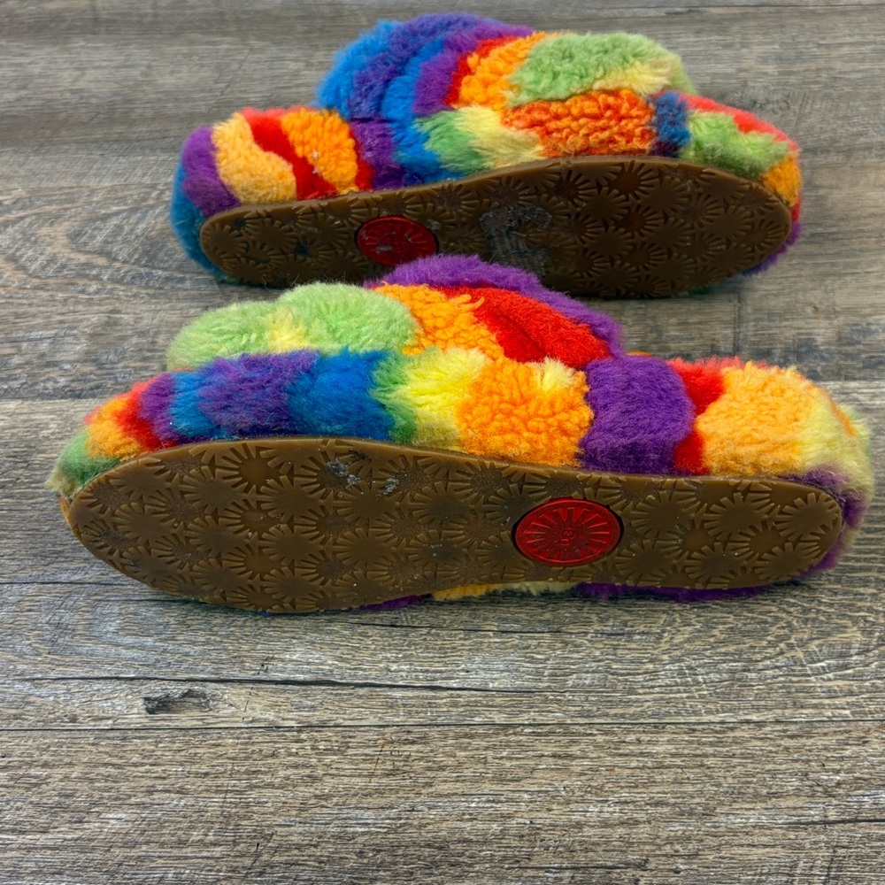 Ugg Fluff Yeah Rainbow Shearling Slingback Slippe… - image 6